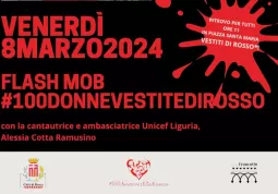  	8 marzo: il programma del flash mob #100 donne vestite di rosso 